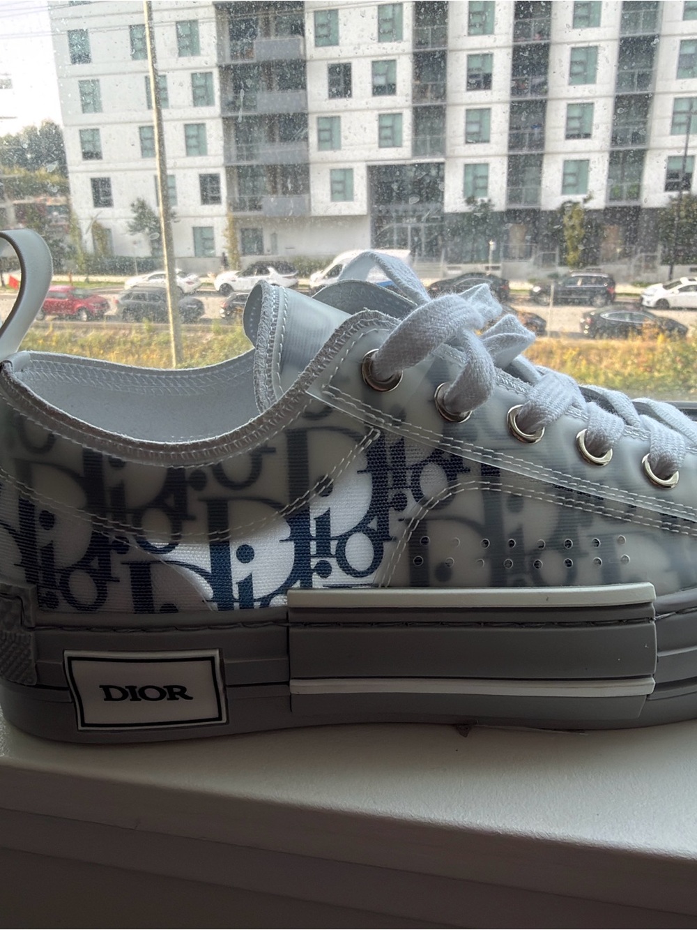 Christian Dior B24 Oblique Transparent Low-Top Sneakers Blue/Gray/White